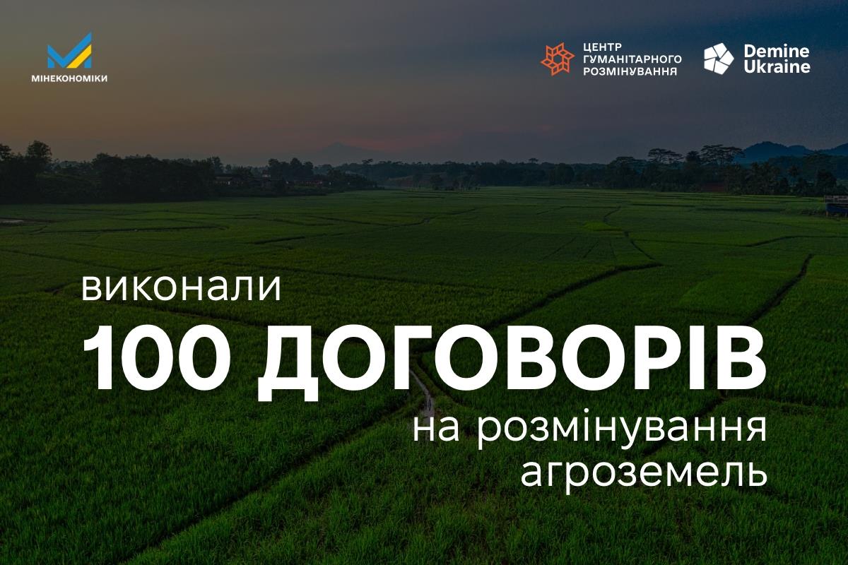  Коштом бюджету: завершена перша сотня договорів на розмінування агроземель 