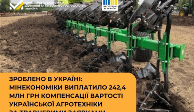 «Зроблено в Україні»: виплачено 242,4 млн грн компенсації за українську агротехніку